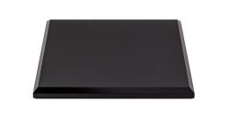4" x 4" x 3/8" Black Glass, Beveled